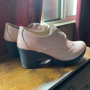 Pink Lace-Up Women's Shoes